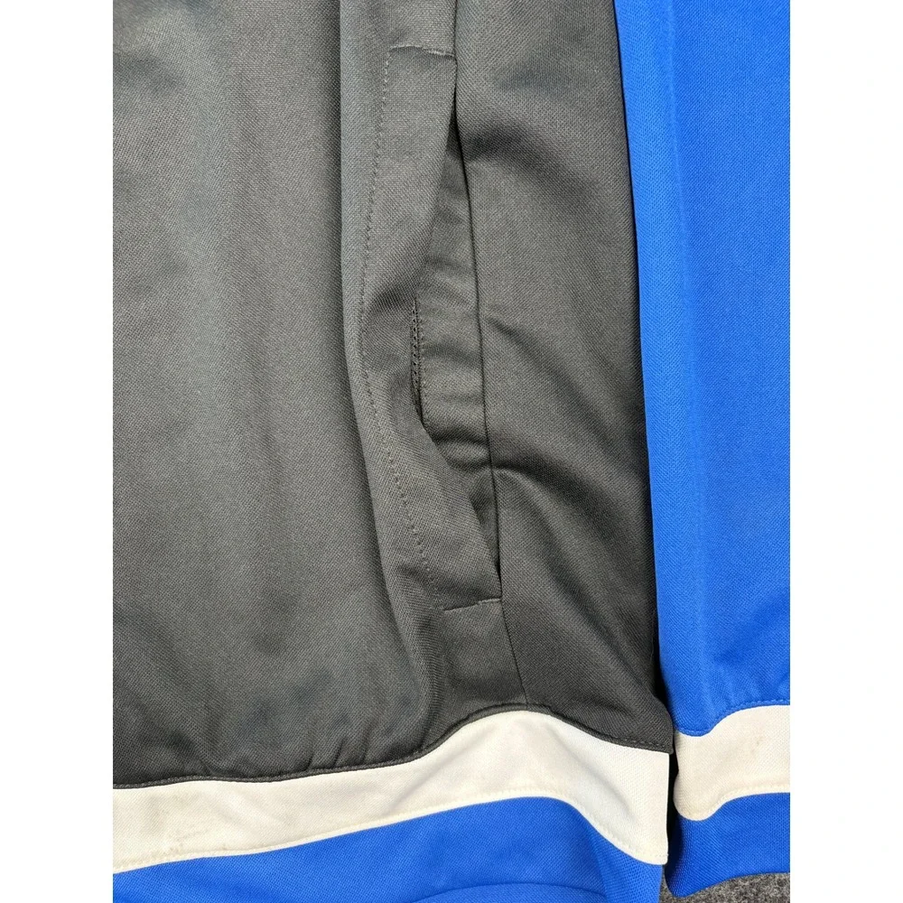 Nike Dri-FIT Track Jacket Mens Small Black Blue Full Zip Graphic Back Sweatshirt